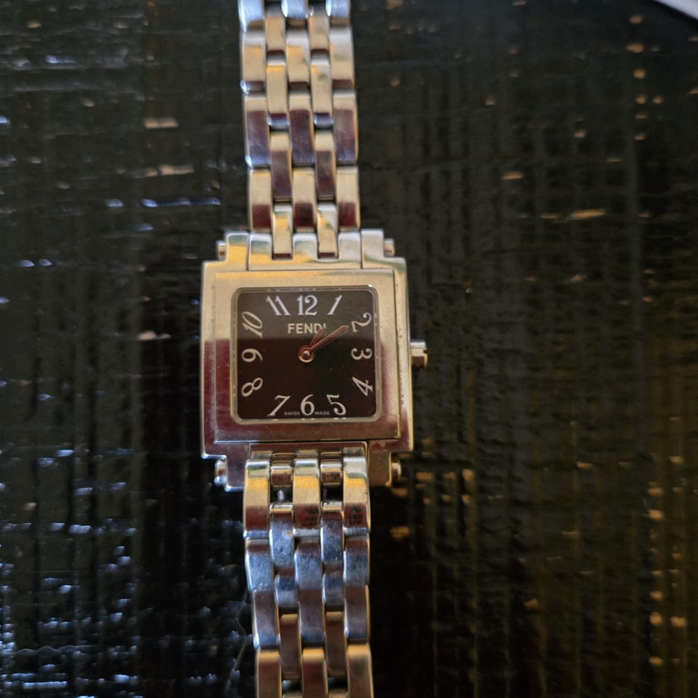 Authentic Fendi Black Dial Silver  Watch, Great Used Condition